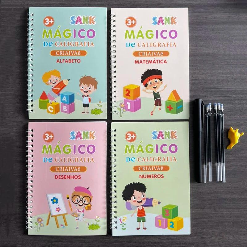 4 Cadernos Mágicos de Caligrafia