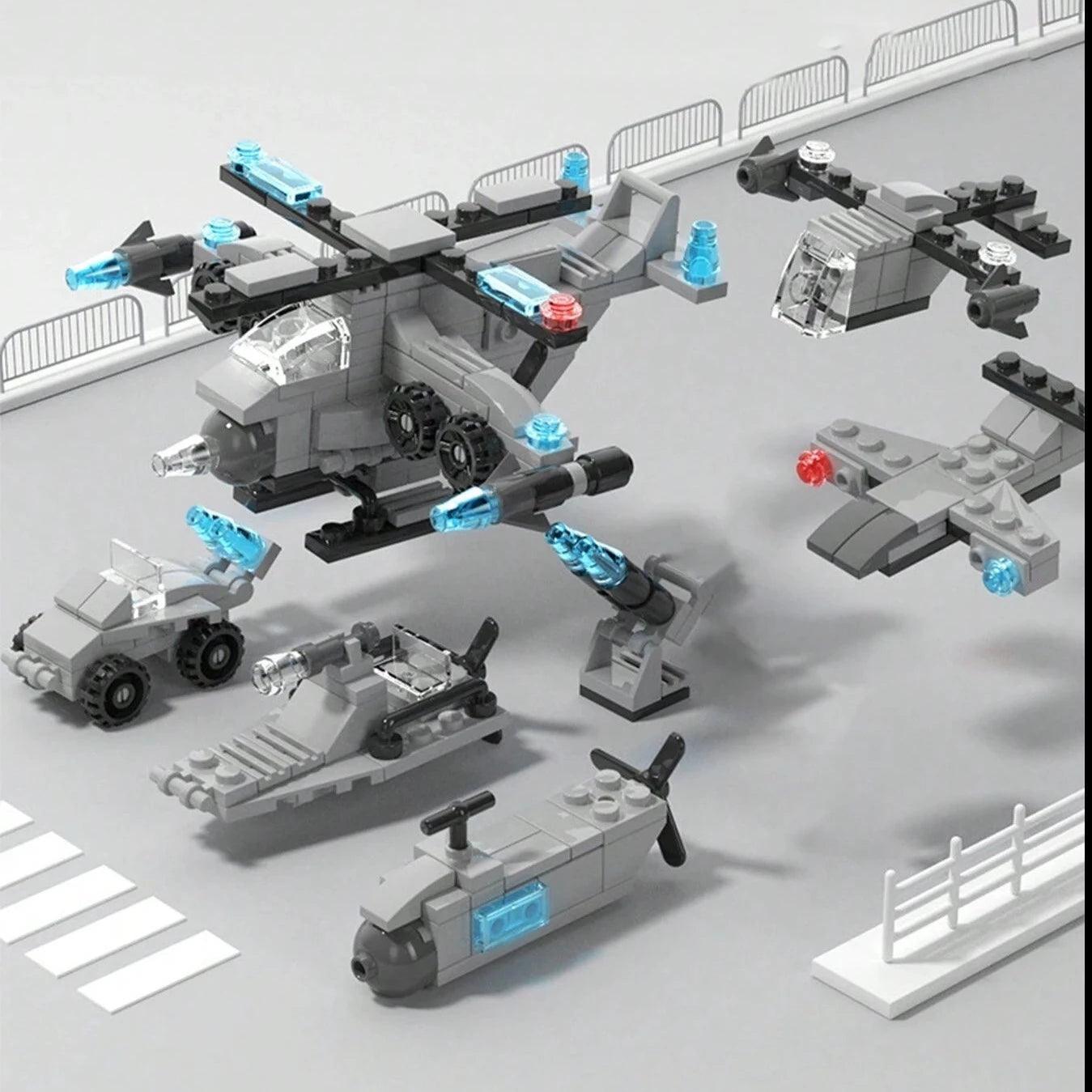 Helicóptero Tático 6 em 1 Compatível Lego - Minha loja