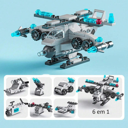 Helicóptero Tático 6 em 1 Compatível Lego - Minha loja